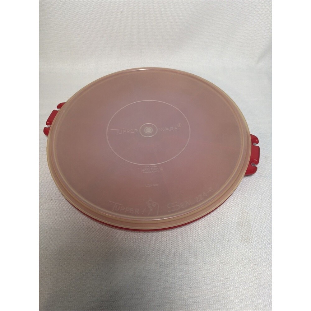 TUPPERWARE Red Relish Tray Portable Divided Party Carrier 405-9 no handle